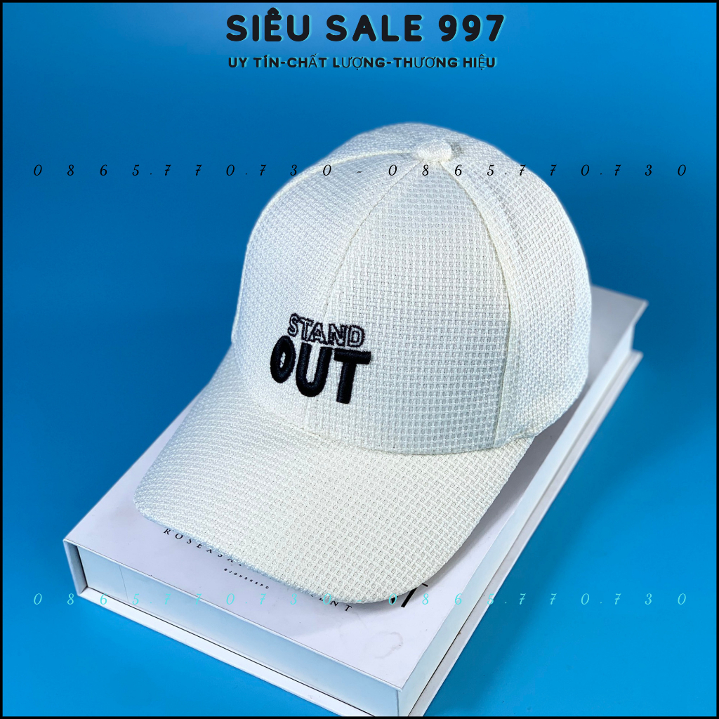 MŨ LƯỠI TRAI VẢI NỈ XOĂN THÊU CHỮ STAND OUT NHIỀU MÀU THỜI TRANG CAO CẤP RẺ DẸP