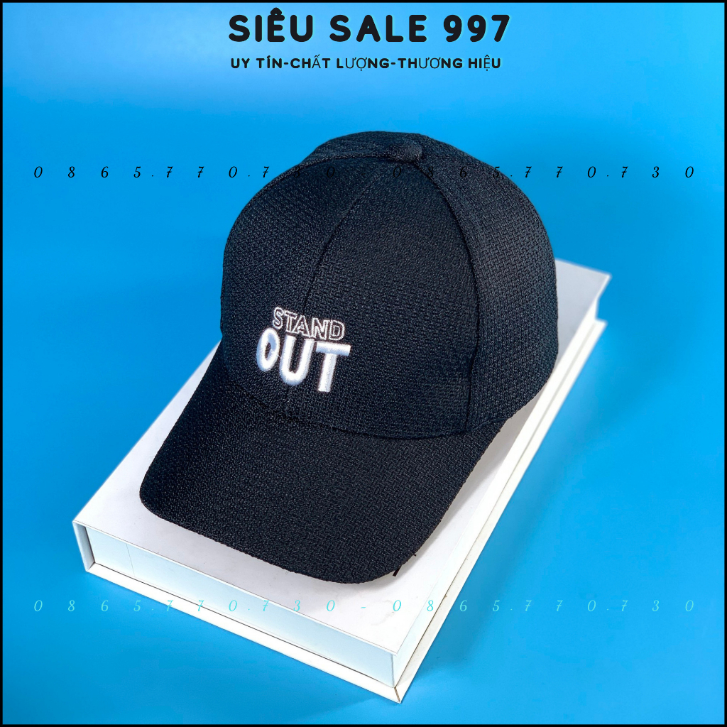 MŨ LƯỠI TRAI VẢI NỈ XOĂN THÊU CHỮ STAND OUT NHIỀU MÀU THỜI TRANG CAO CẤP RẺ DẸP