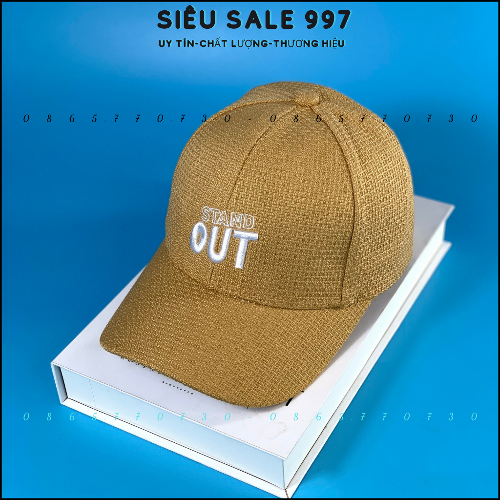 MŨ LƯỠI TRAI VẢI NỈ XOĂN THÊU CHỮ STAND OUT NHIỀU MÀU THỜI TRANG CAO CẤP RẺ DẸP