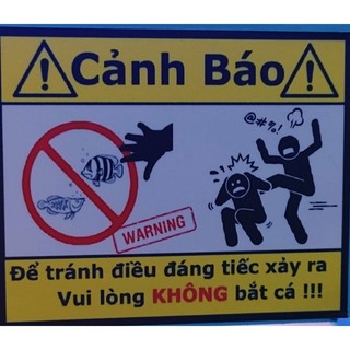 Tem cảnh báo dán hồ cá vui nhộn