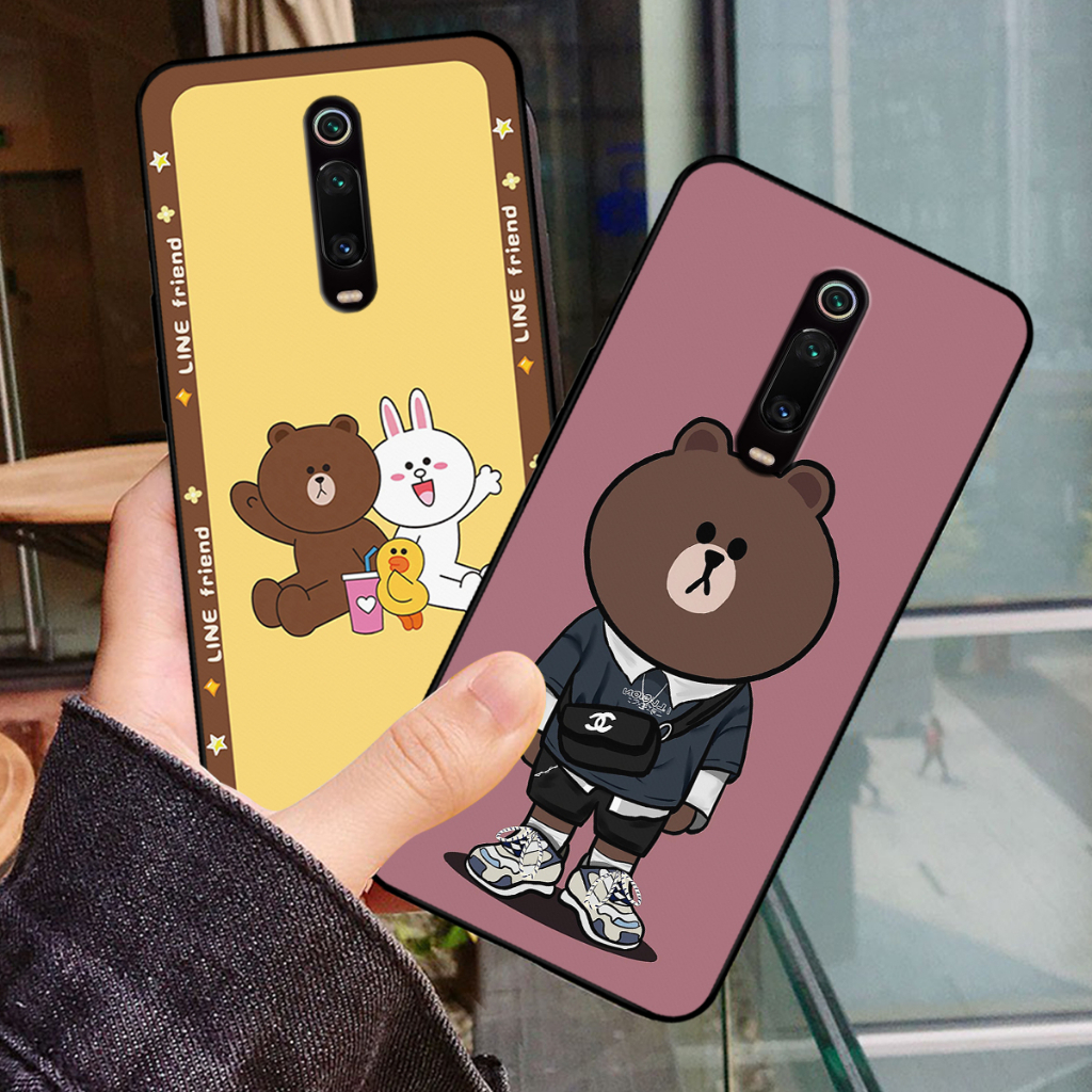 Ốp lưng Redmi K20/K20 Pro / Redmi K30 / Xiaomi Mi 9T in hình gấu nâu brown, thỏ trắng cony đáng yêu