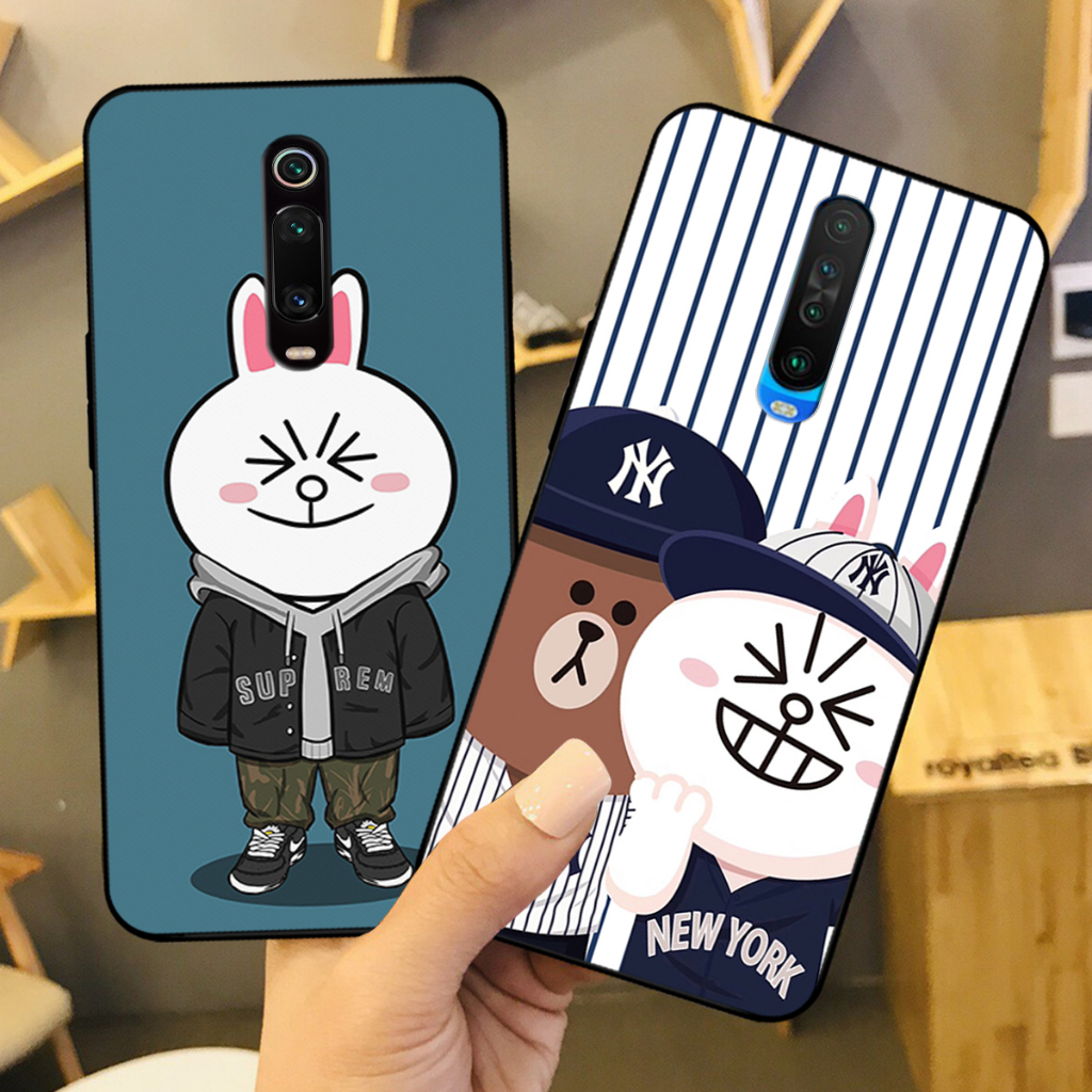 Ốp lưng Redmi K20/K20 Pro / Redmi K30 / Xiaomi Mi 9T in hình gấu nâu brown, thỏ trắng cony đáng yêu