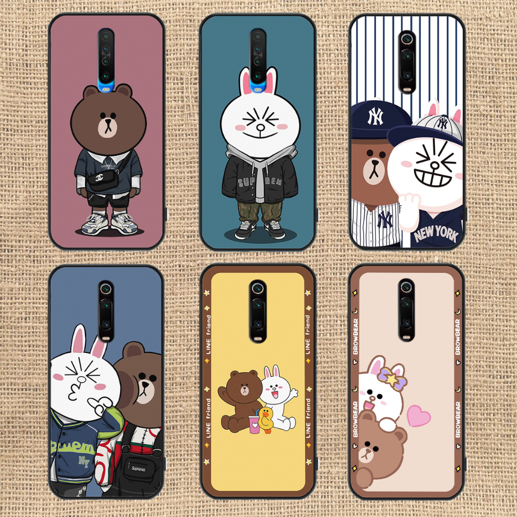 Ốp lưng Redmi K20/K20 Pro / Redmi K30 / Xiaomi Mi 9T in hình gấu nâu brown, thỏ trắng cony đáng yêu