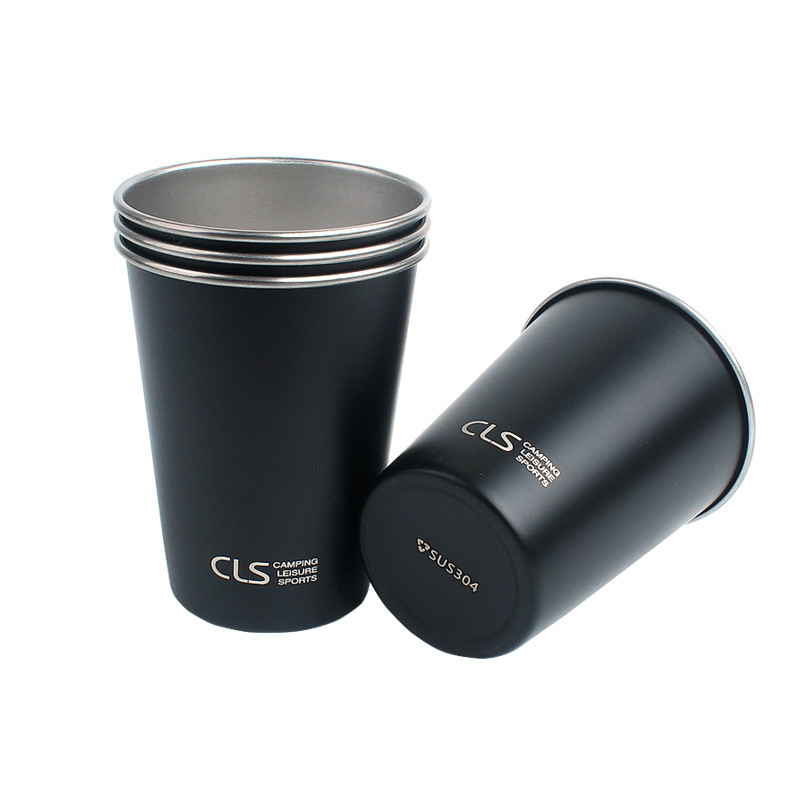 Bộ ly cốc dã ngoại inox 304 4 chiếc kèm túi đựng thổ cẩm