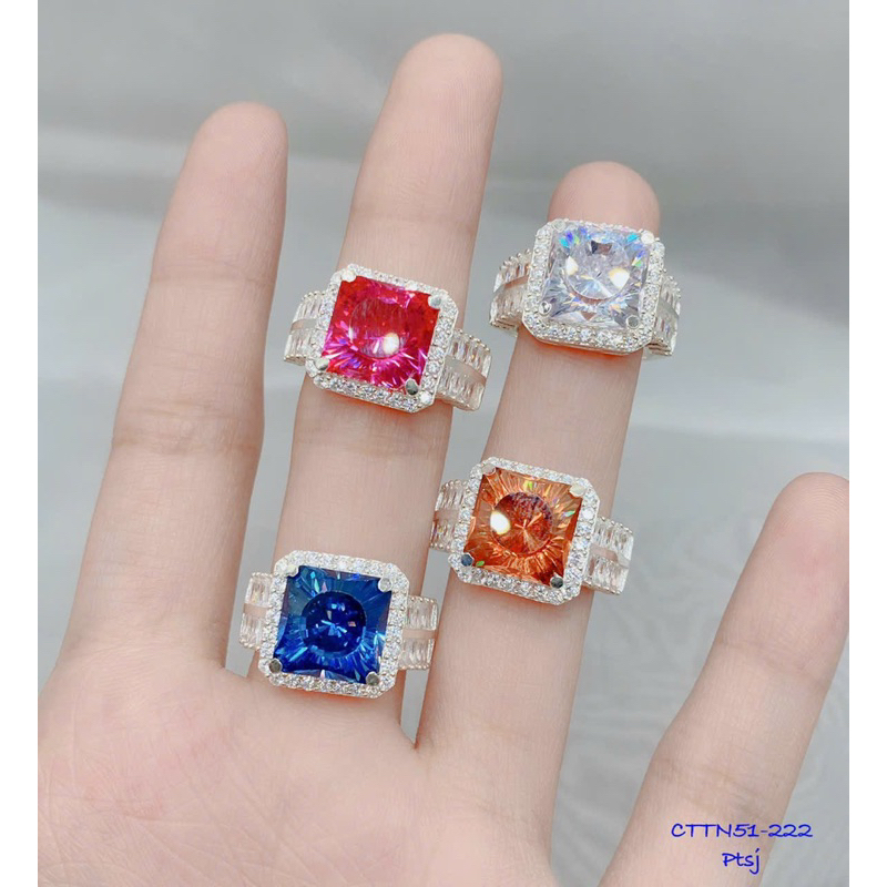 nhẫn hột cao cấp bạc ý