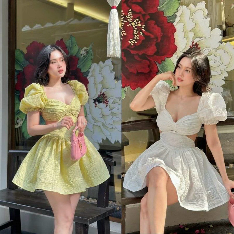 đầm xoè cut out bigsize 55kg-90kg🍒🍒