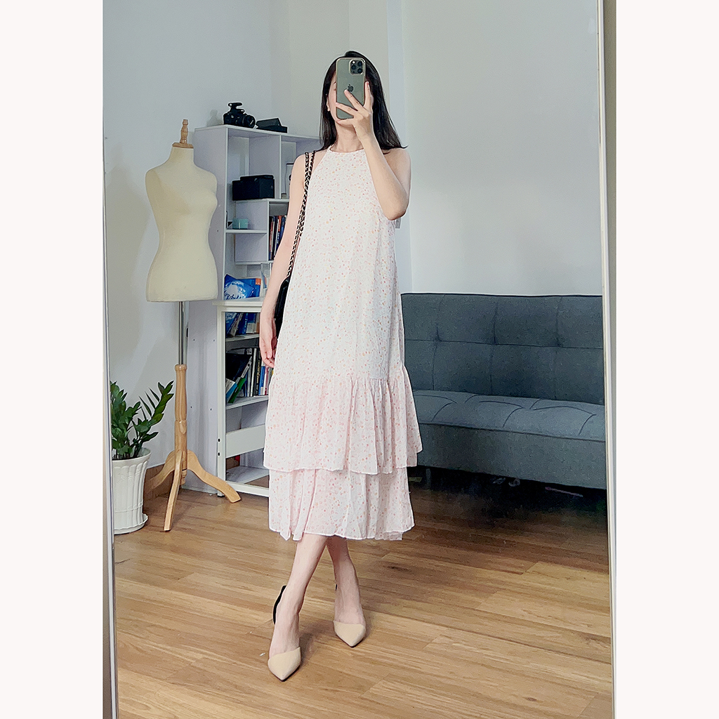 Đầm yếm, váy hoa nhí bèo nhún RD027