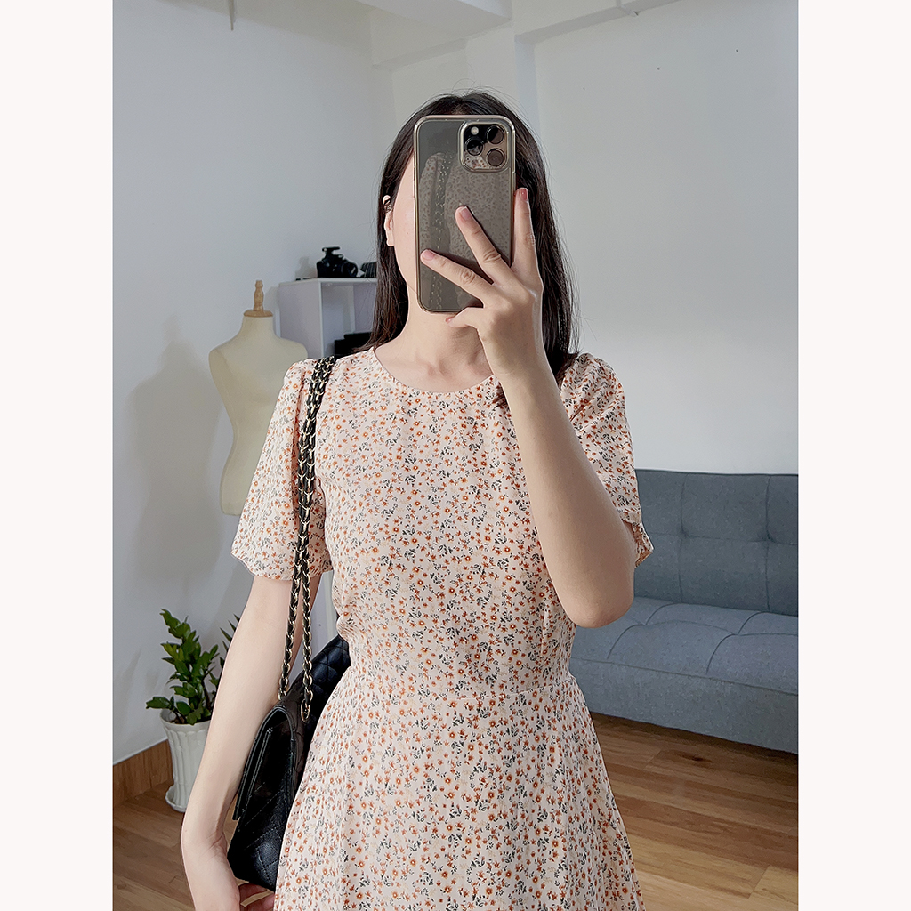 Đầm váy nữ hoa nhí, dáng xoè đẹp nhẹ nhàng, đơn giản, ngọt ngào, sang chảnh RD037
