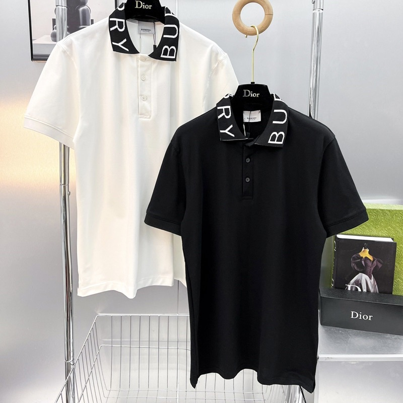 Áo polo nam BBR cotton cá sấu 100% trơn pha dệt chữ quanh cổ kiểu dáng basic đơn giản Hottrend 2023
