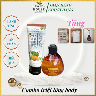 Combo triệt lông body tay chân (kem tẩy lông + mỡ trăn nguyên chất )