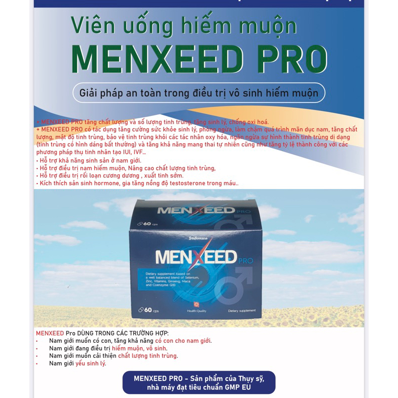 MENXEED PRO hộp 60 viên - Hỗ trợ nam giới hiếm muộn