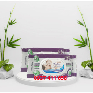 Khăn ướt Không Mùi Baby Wipes Chống Rôm Sảy, ngăn ngừa muỗi đốt 80Gram