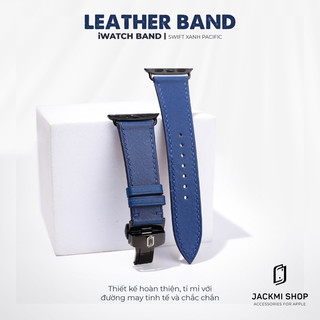 Dây da Bê Swift màu xanh navy khoá Bướm cho aw series 9 8 7 6 SE 5 4 3 2 1 size 49mm 45mm 44mm 42mm 41mm 40mm 38mm