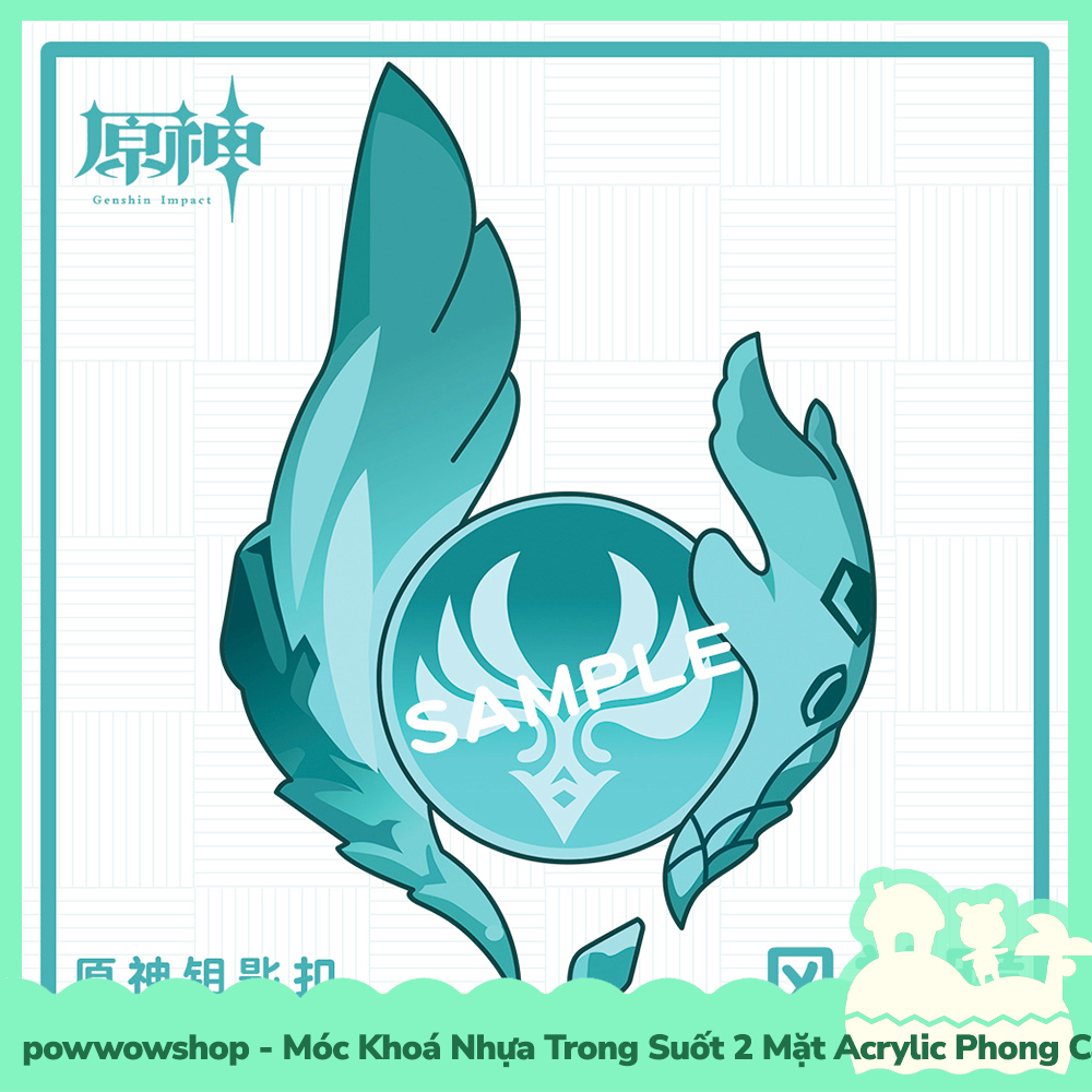 [Sẵn VN - Hỏa Tốc] Móc Khoá Nhựa Trong Suốt Acrylic 2 Mặt Phong Cách Symbol Items Game Genshin