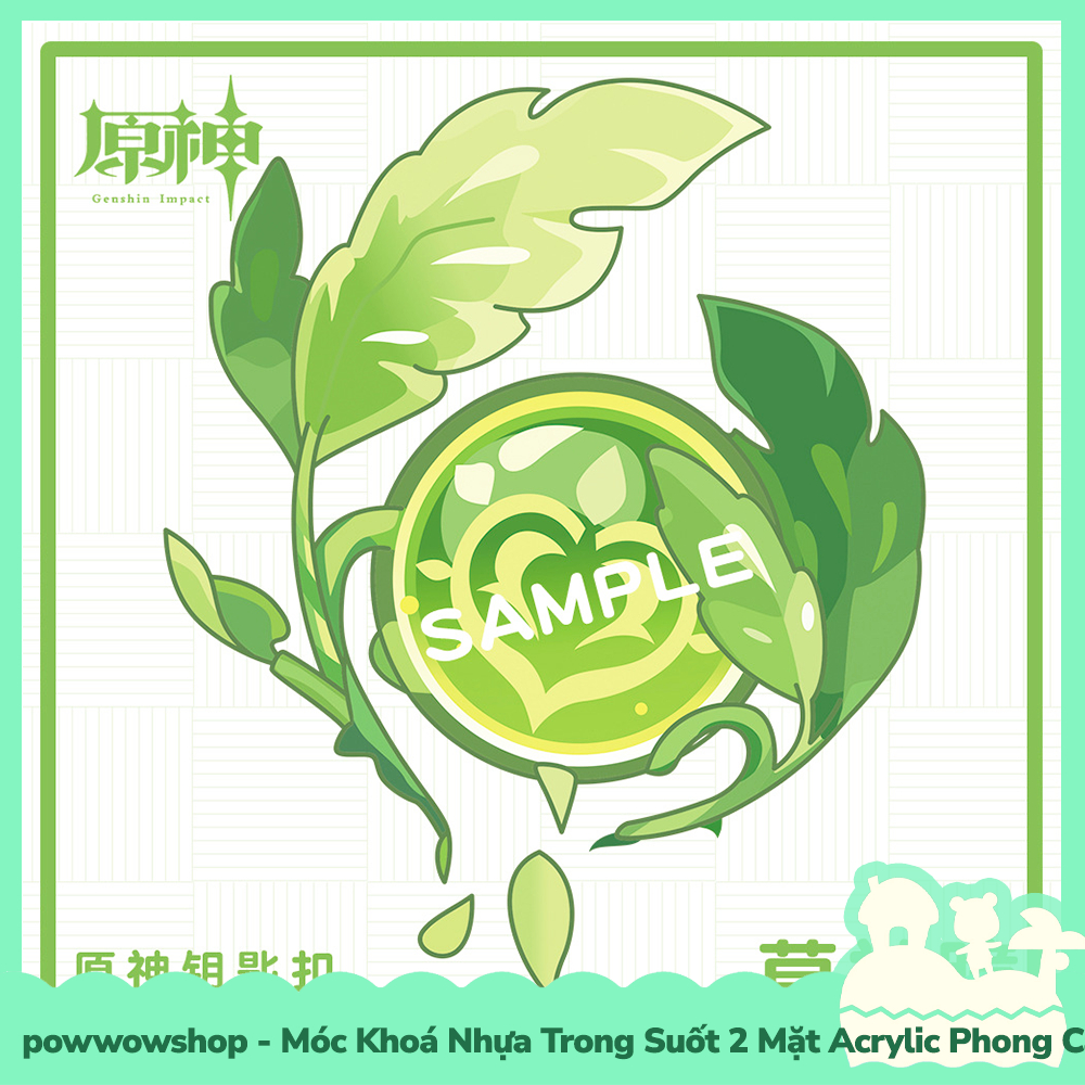 [Sẵn VN - Hỏa Tốc] Móc Khoá Nhựa Trong Suốt Acrylic 2 Mặt Phong Cách Symbol Items Game Genshin