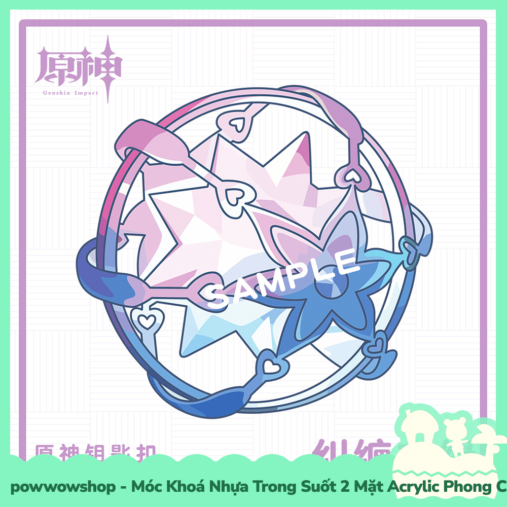 [Sẵn VN - Hỏa Tốc] Móc Khoá Nhựa Trong Suốt Acrylic 2 Mặt Phong Cách Symbol Items Game Genshin
