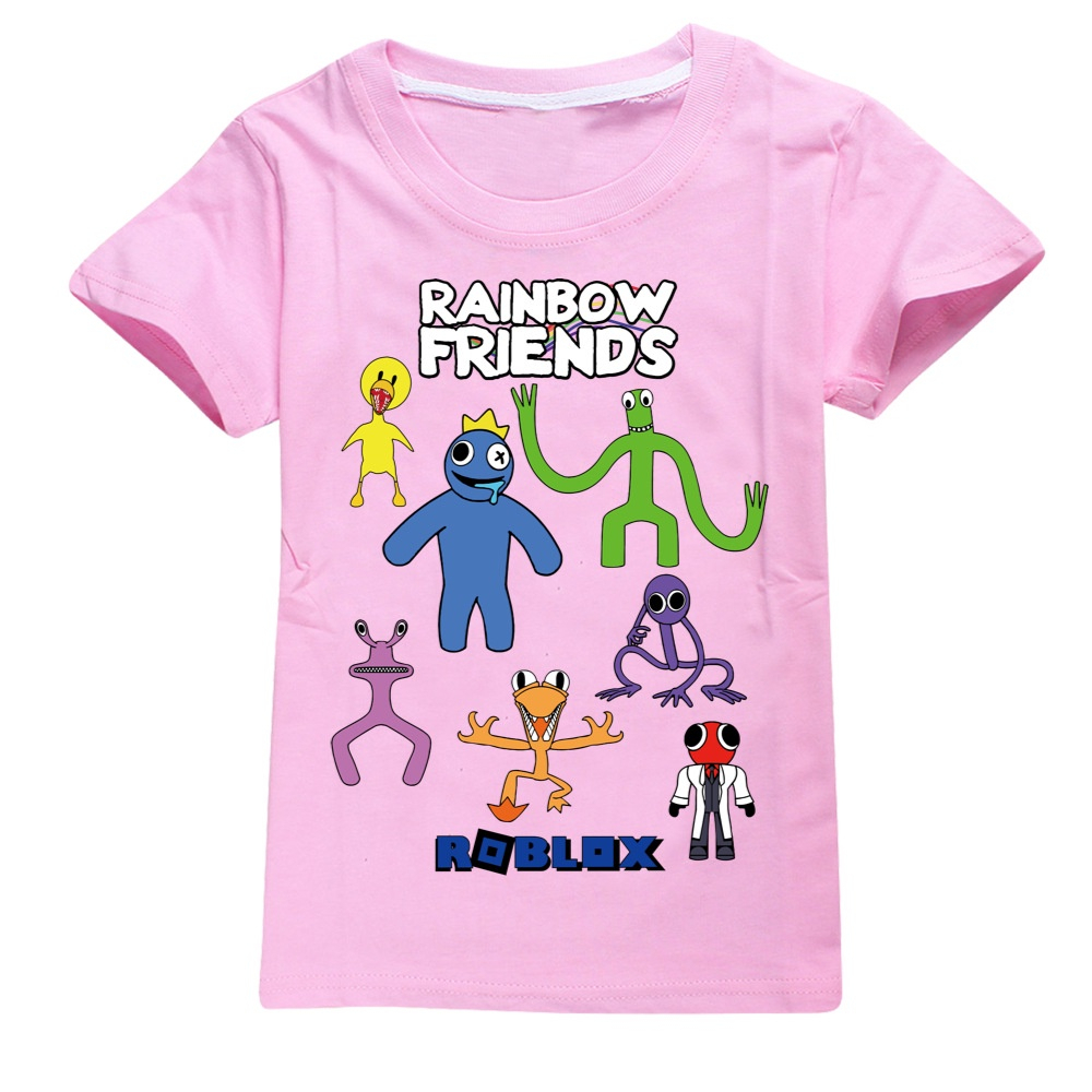 Áo thun cho bé trai và bé gái in hình Rainbow Friends Boys dễ thương, chất liệu cotton mềm mịn thoáng NTSHIRT 07