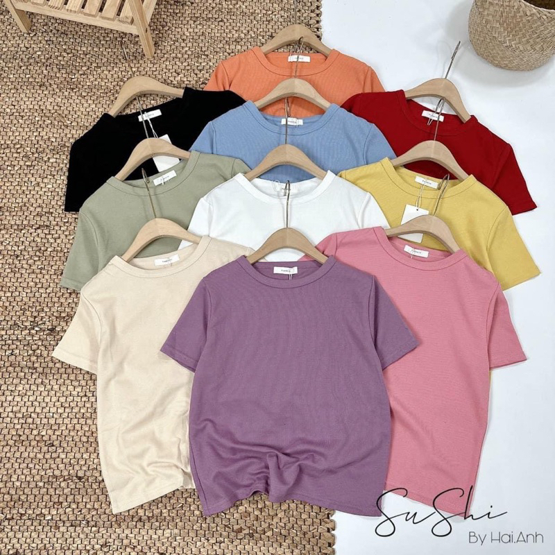Áo phông form vừa trơn hàng quảng châu màu đẹp chuẩn mac fresh girl