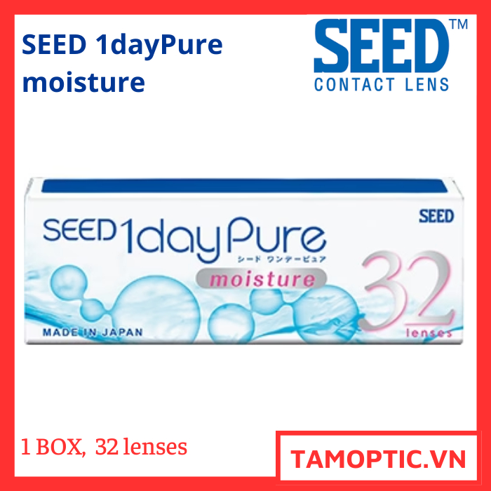 (32 lenses) kính áp tròng 1 ngày SEED 1dayPure Moisture UV Made in Japan