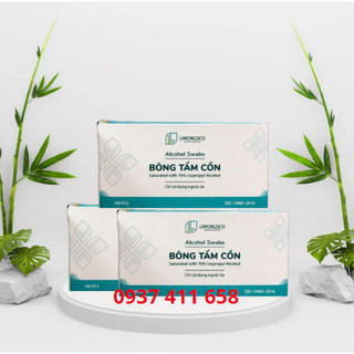 Hộp 100 Bông Tẩm Cồn- Chăm Sóc Vết Thương hoặc Vệ Sinh Màn Hình Điện thoại
