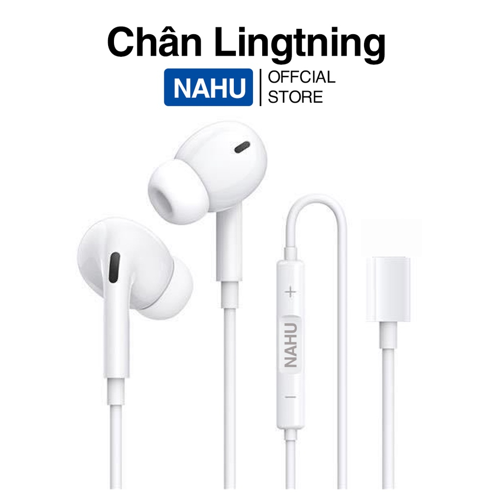 Tai Nghe Gaming Có Dây Chính Hãng NAHU Có Mic Nhét Tai Kết Nối Bluetooth 7 8 Plus X XR XS Max 11 12 13 Pro SE D222