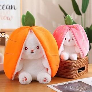 Gấu bông thỏ cà rốt, thỏ dâu tây 20cm