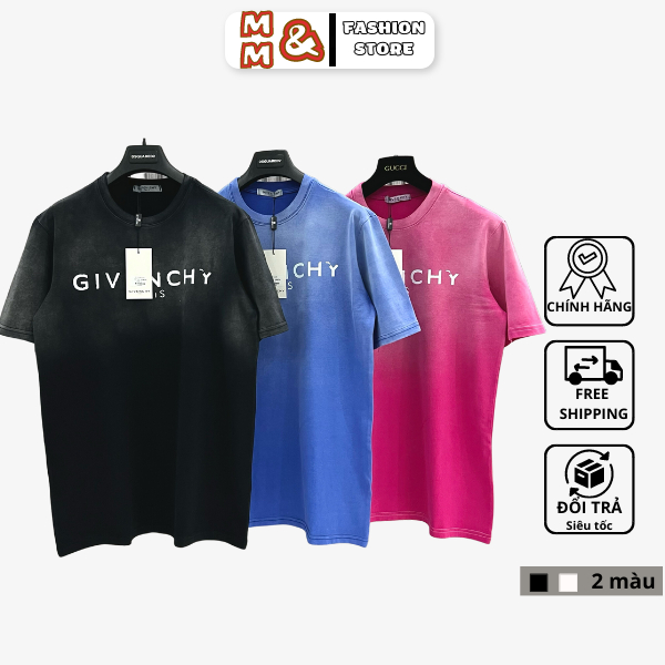 Áo thun Unisex tay lỡ in GIVENCHY in nổi cao cấp, Áo phông cotton thấm hút mồ hôi thoáng mát M28