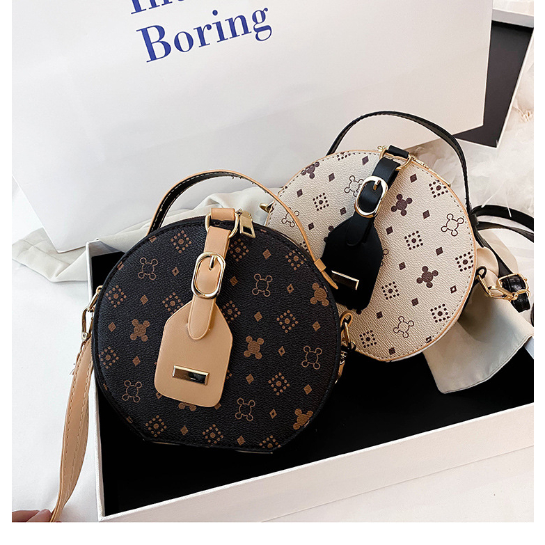 Túi xách nữ đeo vai, đeo chéo tròn họa tiết