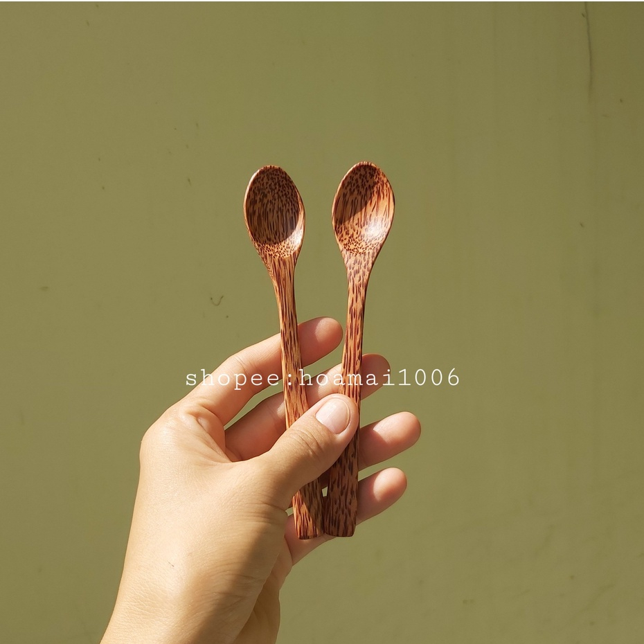Muỗng cafe gỗ dừa 15cm uống cafe, múc gia vị, múc bột trộn mặt nạ