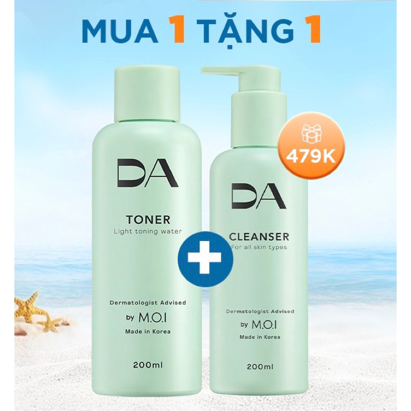 [Tặng SRM fullsize] SỮA RỬA MẶT MOI dạng gel & NƯỚC THẦN TONER MOI 5 trong 1 D.A by M.O.I - MOI COSMETICS Hồ Ngọc Hà