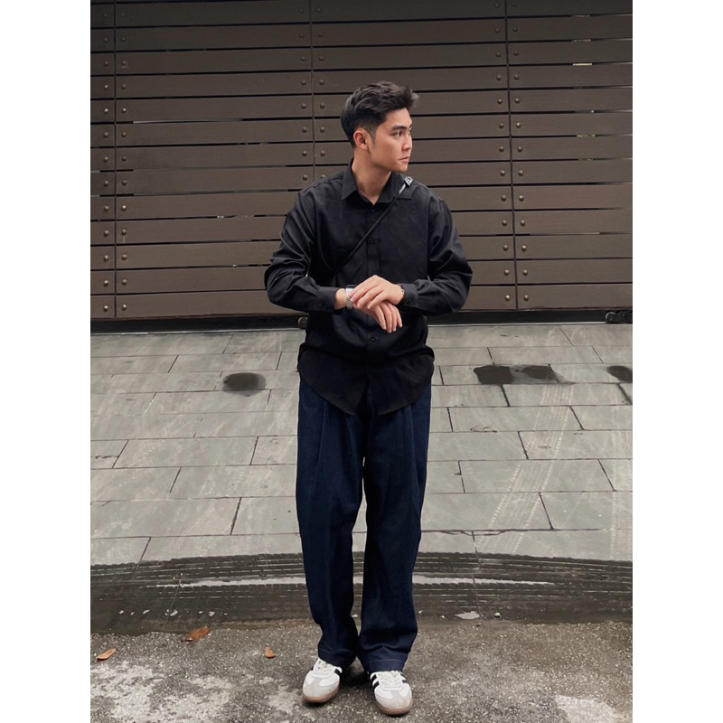 Áo sơ mi dài tay Robus dáng chuẩn chất cotton Hàn Basic shirt