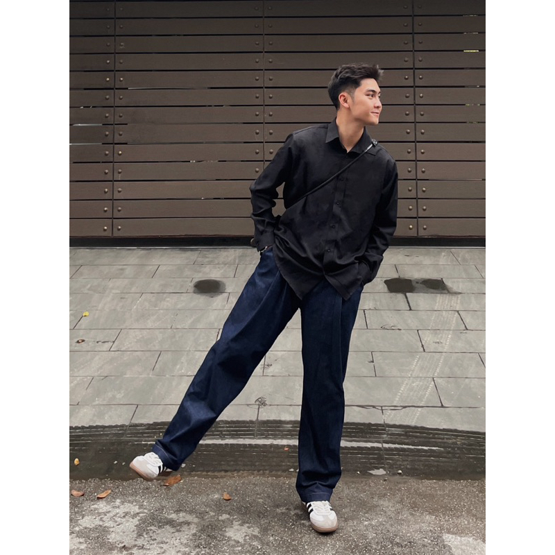 Áo sơ mi dài tay Robus dáng chuẩn chất cotton Hàn Basic shirt