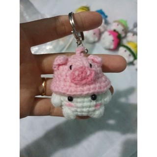 Móc khóa len Nấm mũ heo ^^