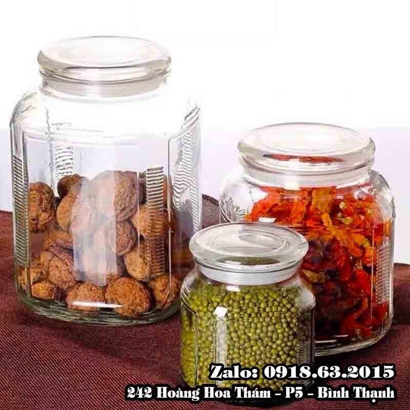BÌNH THỦY TINH NGÂM HOA QUẢ, NGÂM SÂM, MUỐI DƯA, MUỐI CÀ, ĐỰNG GẠO HOẶC CÁC LOẠI HẠT - Dung tích 2L, 3L