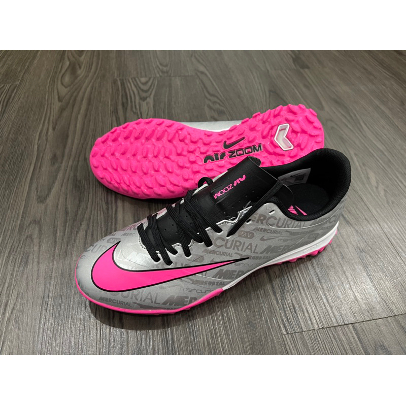 Giày Bóng Đá Sân Nhân Tạo Mercurial Vapor 15 Elite Xám Hồng TF(tặng kèm tất)