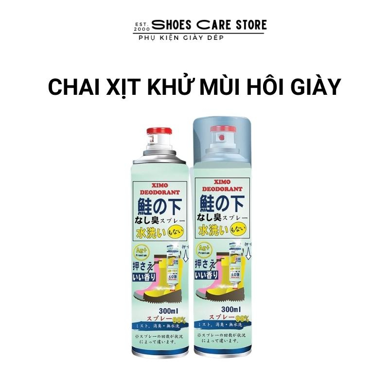 Bình xịt khử mùi hôi chân làm sạch mùi giày diệt vi khuẩn, ngăn mồ hôi công nghệ bạc AG+ XIMO 300ml