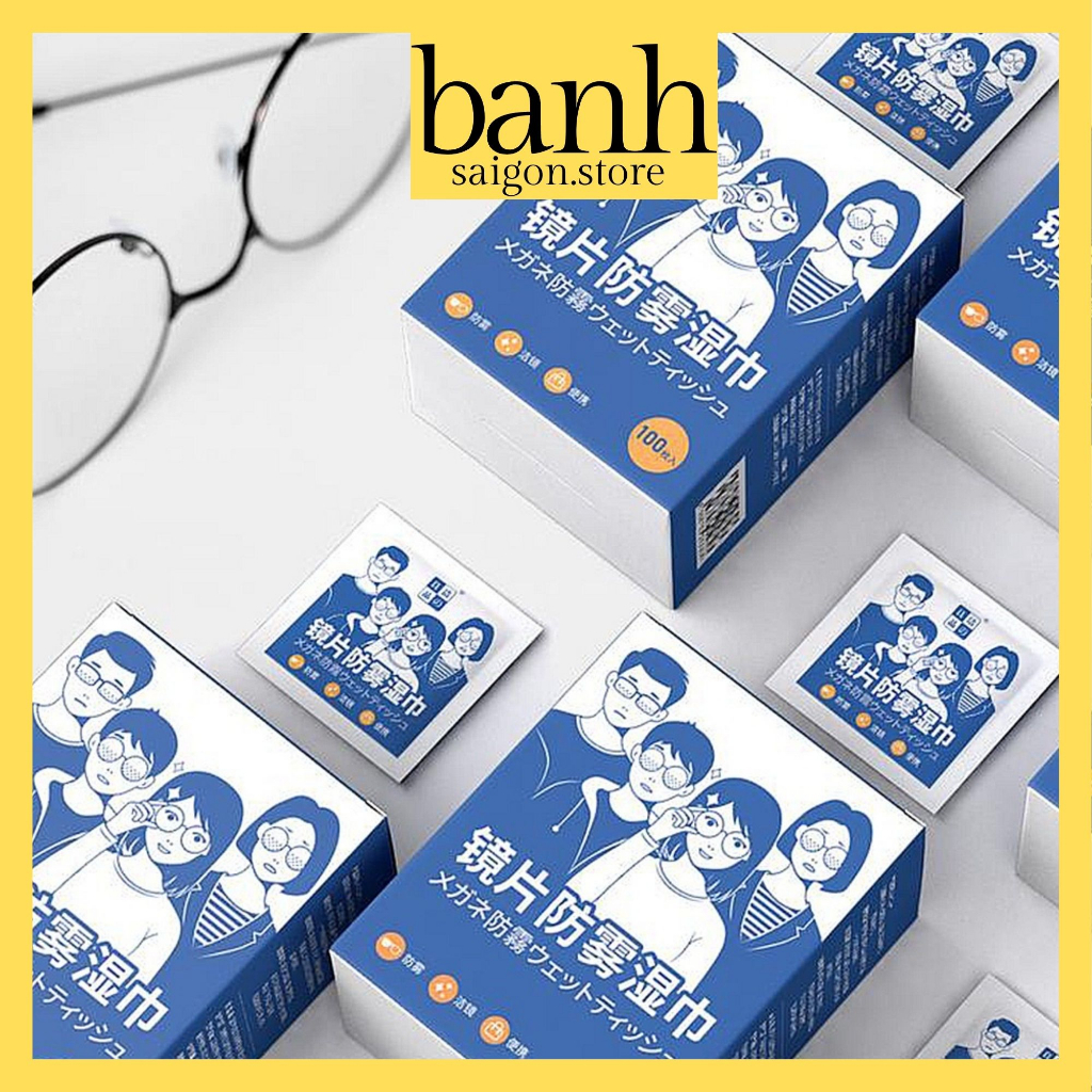 Khăn lau kính Nano khăn giấy chống bám hơi nước giấy lau kính chống mờ sương mồ hôi chống nhờn BANHSAIGON