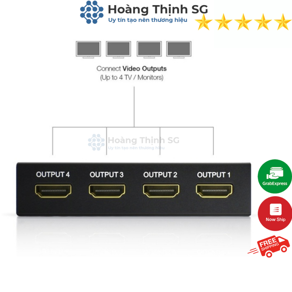 Bộ chia HDMI 1 ra 2 - 4K, chia HDMI 1 ra 4 khuếch đại tín hiệu công suất 3D tách HDCP 1080P chất lượng cao