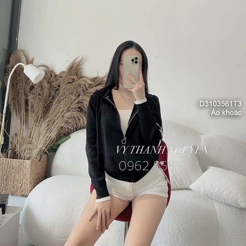Áo khoác len hai khoá kéo siêu đẹp nhé!