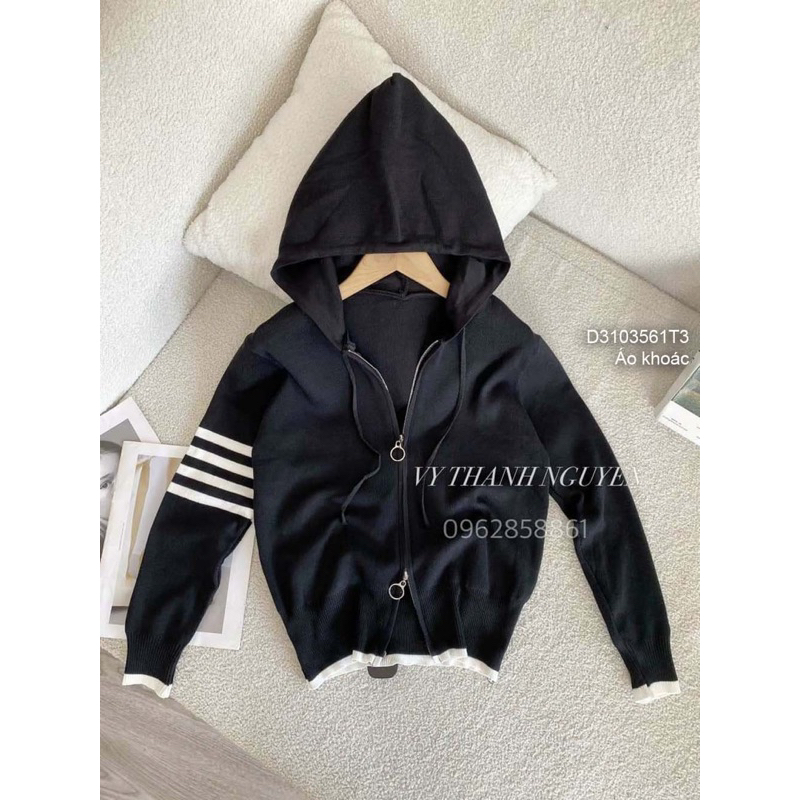 Áo khoác len hai khoá kéo siêu đẹp nhé!