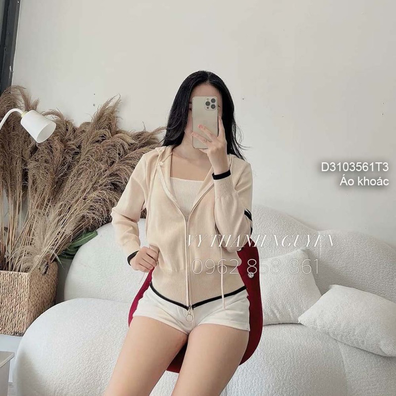 Áo khoác len hai khoá kéo siêu đẹp nhé!