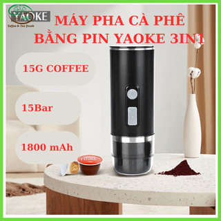 Máy pha cà phê mini cầm tay yaoke 3in1 hahulado máy pha cafe bột cà phê viên nén nespresso dolce