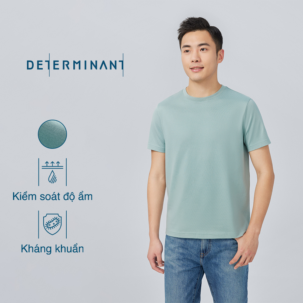 Áo thun nam Cotton kháng khuẩn chống sờn vải thương hiệu Determinant - màu Xanh lá cây [T02]