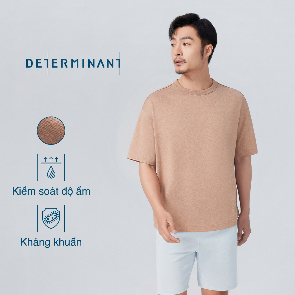 Áo thun nam Cotton chống nhăn thấm hút tối đa thương hiệu Determinant - màu Nâu nhạt [T08]