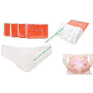 Set 15 Quần lót giấy Cotton 100% NARIS sử dụng một lần cho mẹ bầu sau sinh hoặc đi du lịch dã ngoại