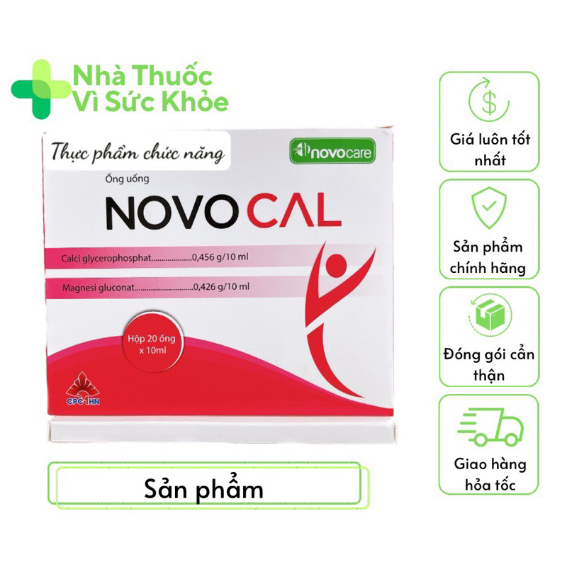 NOVOCAL mg- Bổ sung calci hữu cơ và Magie (Hộp 20 ống)
