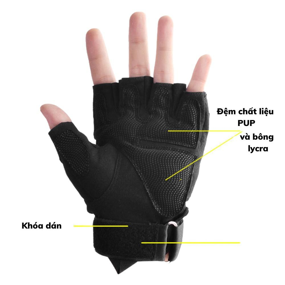 Găng Tay Xe Máy Okey Cụt Ngón, Đi Phượt Có Gù Bảo Vệ Tay Vano House