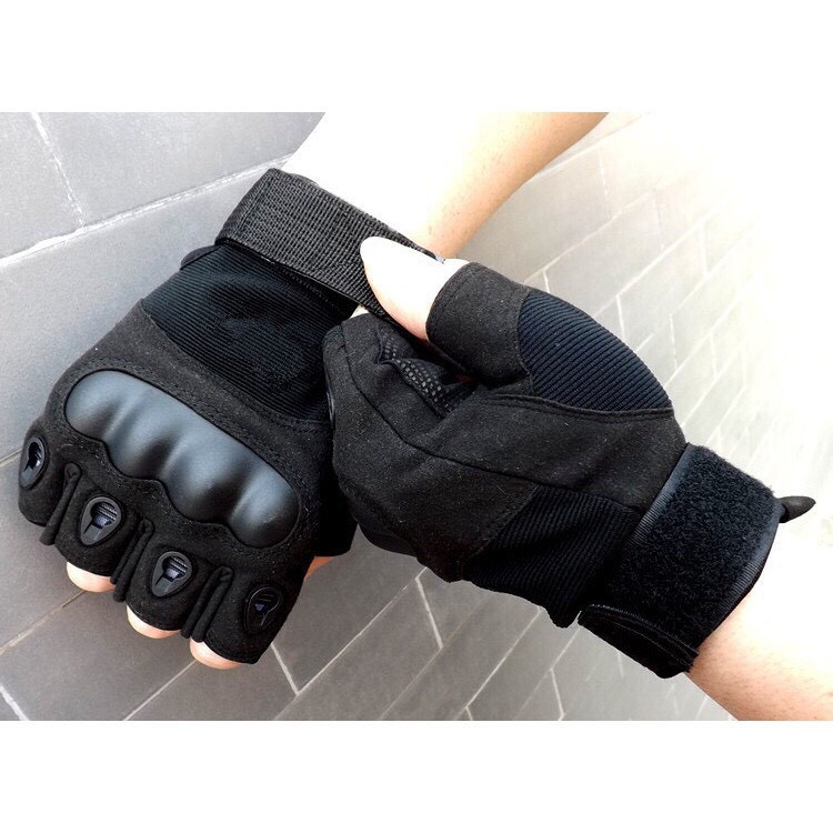 Găng Tay Xe Máy Okey Cụt Ngón, Đi Phượt Có Gù Bảo Vệ Tay Vano House