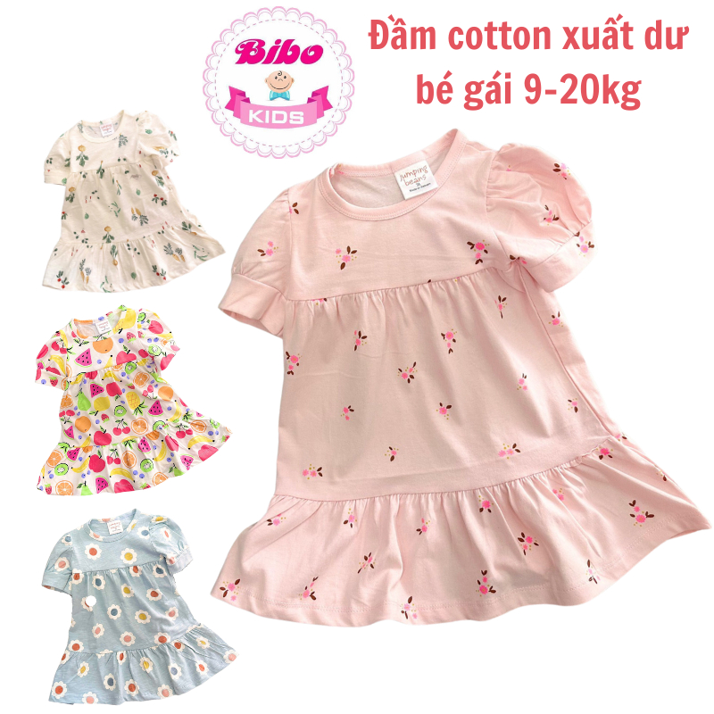 Váy cotton xuất dư cho bé gái 9-20kg