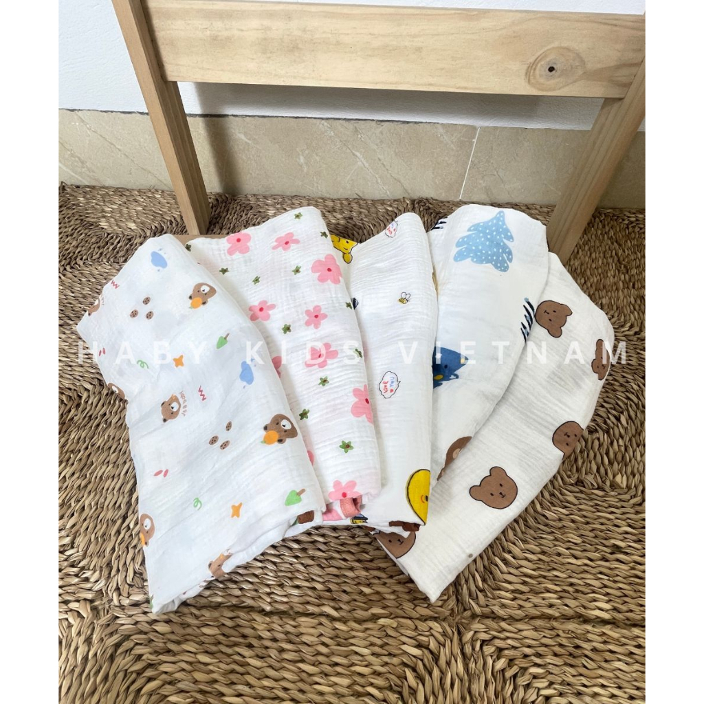 Khăn tắm siêu thấm chất xô muslin cho bé HABY KIDS
